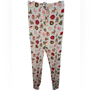 Caden Lane Light Blue Christmas Print Bamboo Pajama Jogger Pants